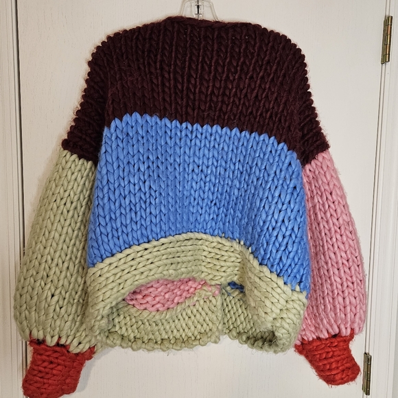 VRG GRL Chunky Multi color Cardigan Sweater - Picture 3 of 8